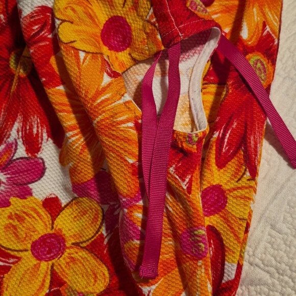 Hanna Andersson girls size 110 or 5 pretty bright flowered sleeveless dress VGUC - Picture 3 of 6